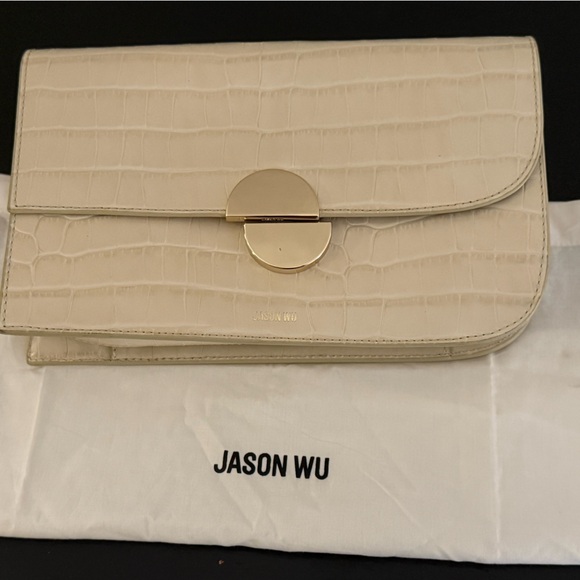 Jason Wu Orbit Croc Embossed Leather Clutch - Picture 5 of 5